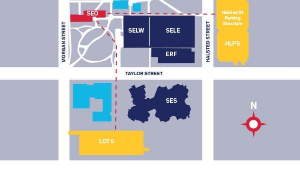 Map of East Campus Parking