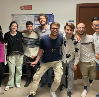 Professor Hananeh Esmailbeigi (far left) and her class at POLIMI in Italy.
                  