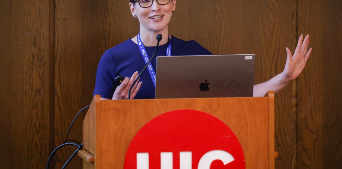 Rising BME Scholars Regional Conference plenary speaker Karin Jensen of the University of Michigan presents Thriving in Academia: Centering Well-Being for Producitivity, Creativity, and Joy.